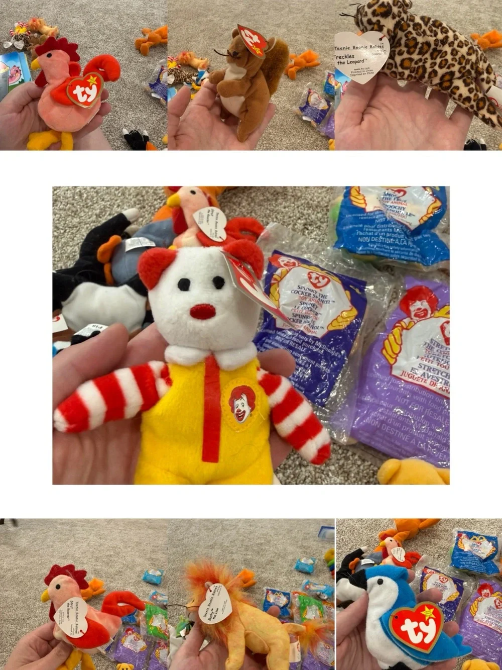 TY Ronald McDonald Beanie Baby Plush - Yellow, Red, White